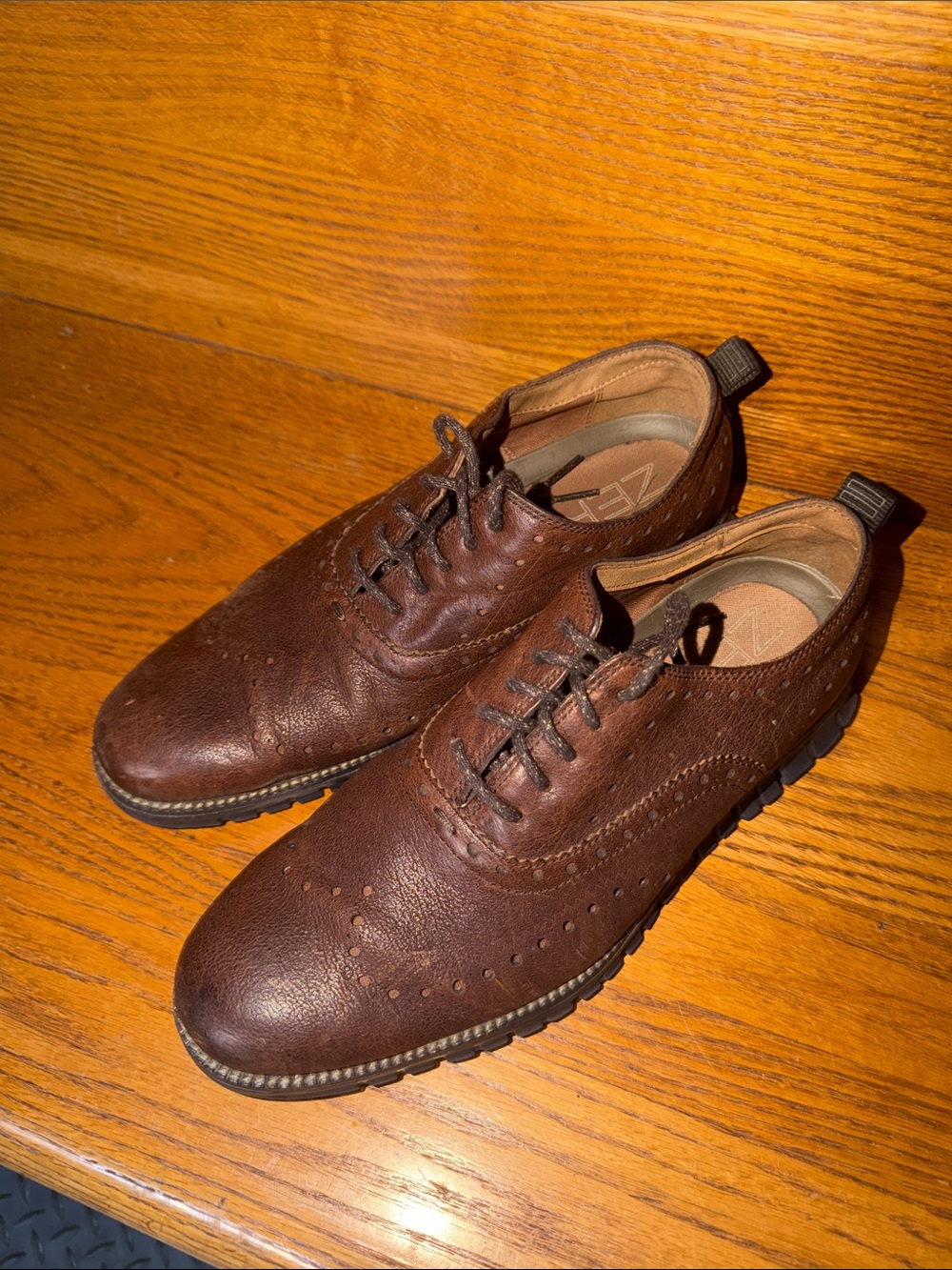Cole Haan Men's Brown Leather Wingtip Derby Oxfords